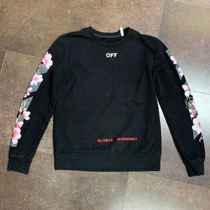 Off-White c/o Virgil Abloh Global Warming Cherry Blossom Crewneck Sweatshirt